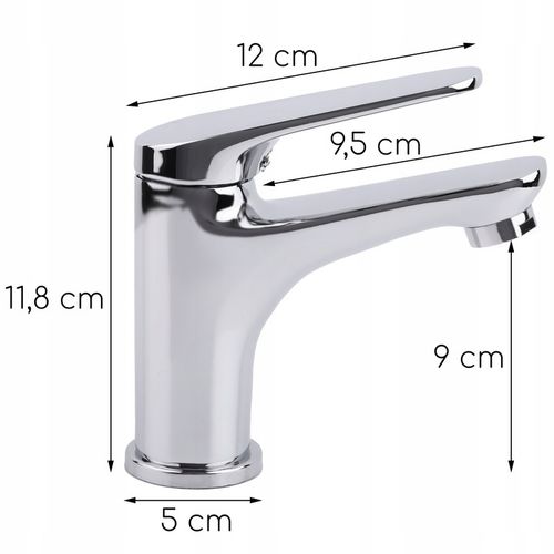 Bateria umywalkowa stojąca chrom kran łazienkowy srebrny YOKA HOME na Arena.pl