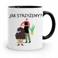 Kubek Czarny Fryzjerki Fryzjera Jak Strzyżemy? Z Nadrukiem Ze Zdjęciem