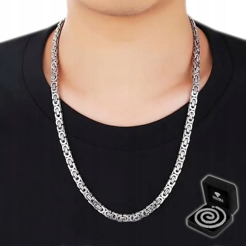 Męski ŁAŃCUSZEK SREBRNY Splot Królewski WYTRZYMAŁY Łańcuch PREZENT + GRATIS na Arena.pl