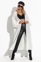 KARDIGAN O PROSTYM KROJU SZEROKIE RĘKAWY 40/42 LATTE