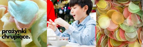 Prażynki chipsy z tapioki kolorowe crackers vegetable do smażenia na tłuszczu przekąska na Arena.pl