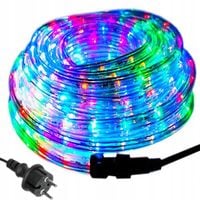 MOCNY WĄŻ ŚWIETLNY ZEWNĘTRZNY WEW LAMPKI CHOINKOWE 240 LED 10m MULTIKOLOR