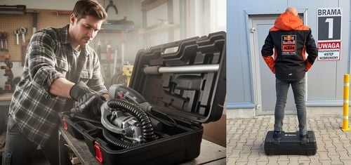 SZLIFIERKA ŻYRAFA GIPSU GŁADZI ŚCIAN TYNKÓW LED WALIZKA Majster PRO na Arena.pl