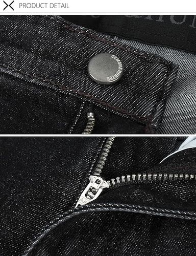 Jeansy Męskie Regular Fit Proste Czarne Sprane Spodnie Denim 32W 32L na Arena.pl