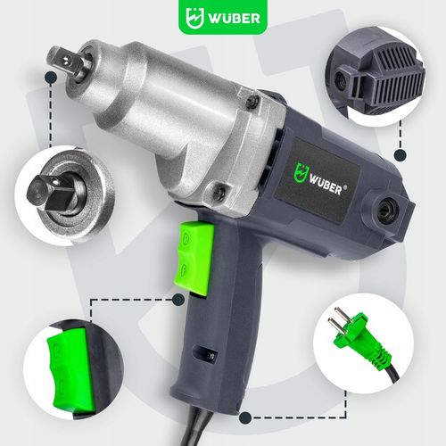 KLUCZ UDAROWY DO KÓŁ ELEKTRYCZNY 2200W 800Nm 1/2" MOCNY Z ZESTAWEM NASADEK na Arena.pl