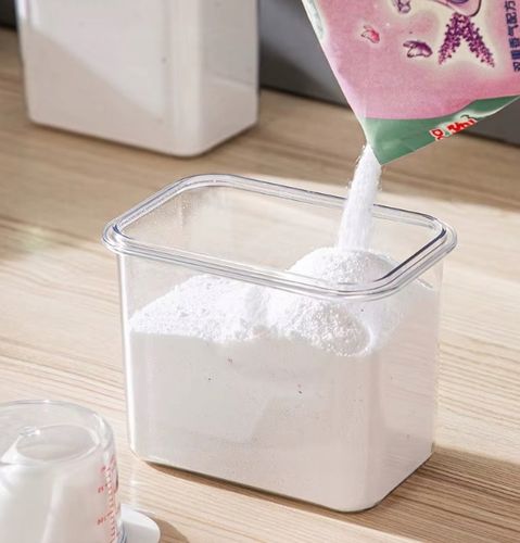 POJEMNIK PUDEŁKO ORGANIZER Z MIARKĄ NA PROSZEK PŁYN DO PRANIA PŁUKANIA 1,1L na Arena.pl