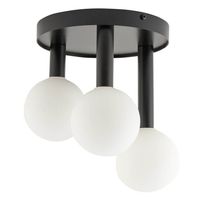 Szklana lampa sufitowa Perla 33484 Sigma okrągła kula czarna biała