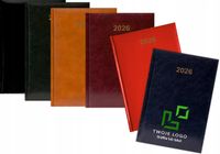 Kalendarz A5 2026 tygodniowy książkowy firmowy z TWOIM LOGO nadruk 10 sztuk
