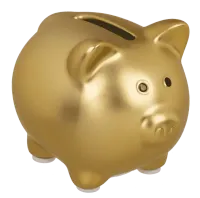 Złota Błyszcząca Świnka - Mała Ceramiczna Skarbonka z Zatyczką