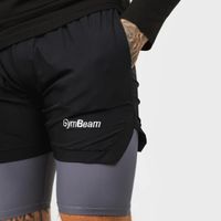 MĘSKIE SZORTY 2in1 Black Grey M - GymBeam