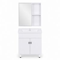 SZAFKA ŁAZIENKOWA Z UMYWALKĄ I LUSTREM PVC MODERNHOME ODPORNE NA WILGO