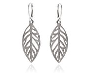 Eleganckie wiszące srebrne kolczyki ażurowe liście listki leafs srebro 925 K2899
