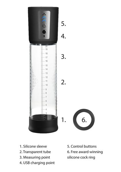 Shots Pumped Premium Rechargeable Automatic Pump Transparent zdjęcie 11