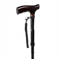 Laska ortopedyczna składana czarny mat komfortowa oburęczna dla
