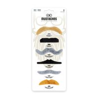 Sztuczne wąsy 3 kolory samoprzylepne, 6 szt.