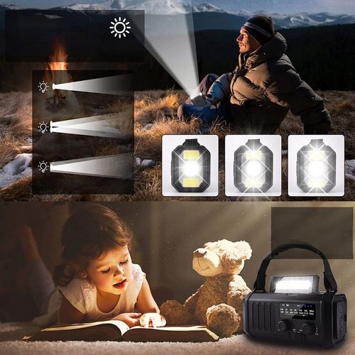 PRZENOŚNE RADIO SOLARNE KORBKA ALARM DYNAMO AWARYJNE LATARKA 10000mAh na Arena.pl