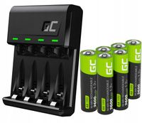 ŁADOWARKA AKUMULATORKÓW BATERII AAA AA + 6x AKUMULATORKI 2600mAh AA R6