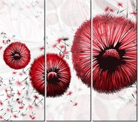 90CM 80 OBRAZ 3 ELEM CZERWONE DMUCHAWCE ŚCIENNY