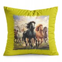 PODUSZKA ŻÓŁTA PREZENT - KOŃ KONIE JAZDA KONNA HOBBY HORSE