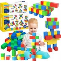 Duży zestaw XL KLOCKI magnetyczne kostki sześciany przestrzenne 138 el