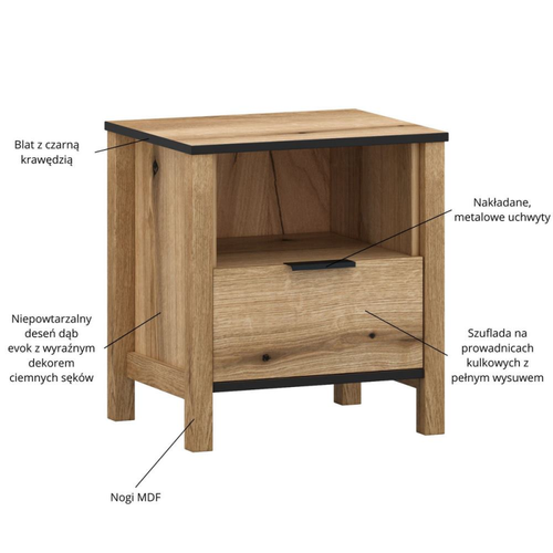 HELIX szafka nocna 1s  dąb evok na Arena.pl
