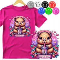 KOSZULKA DZIECIĘCA T-SHIRT - KAPIBARA ZWIERZE GRYZOŃ - XS 110-116