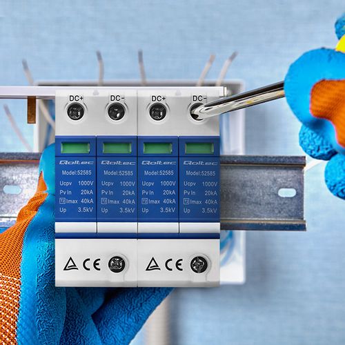 Qoltec Ogranicznik ochronnik przepięć DC 2P 1000V T2 B+C na Arena.pl