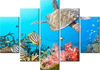 105CM 150CM OBRAZ 5 ELEM PODWODNA PANORAMA DRUK