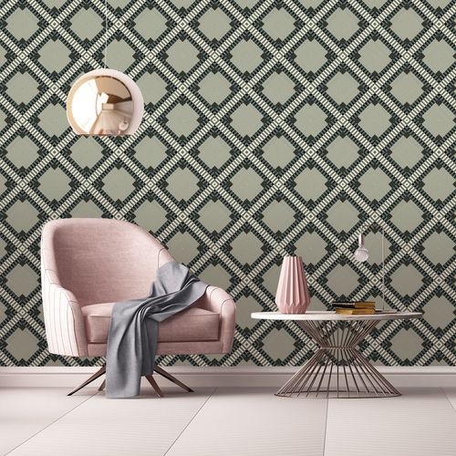 Tapeta Do Przedpokoju Wzór GEOMETRYCZNY Styl Retro na Arena.pl