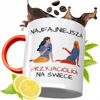 Kubek Pomarańczowy Dla Przyjaciela Przyjaciółki Z Nadrukiem Ze Zdjęciem