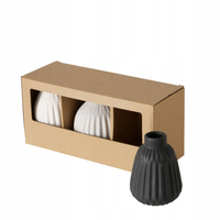 WAZONY CERAMICZNE OZDOBNE MATOWE BIAŁE CZARNE ZESTAW SKO 3 SZT NA PREZENT