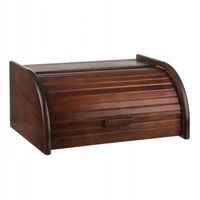 Chlebak drewniany z żaluzją DUŻY - ciemny brąz - Bukowa Dolina