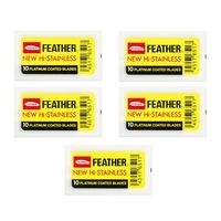 FEATHER New Hi Stainless Żyletki powleczone Platyną, 50 sztuk