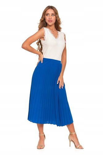 PLISOWANA SPÓDNICA DAMSKA ELEGANCKA MAXI DŁUGA BEZ WZORU MODNA MORAJ L/XL na Arena.pl