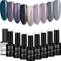 9x NTN Lakier Hybrydowy 5g Szare Mixy ZESTAW 9w1