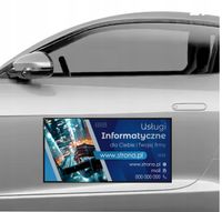 Magnes na samochód reklama magnetyczna 60x30 cm USŁUGI INFORMATYCZNE