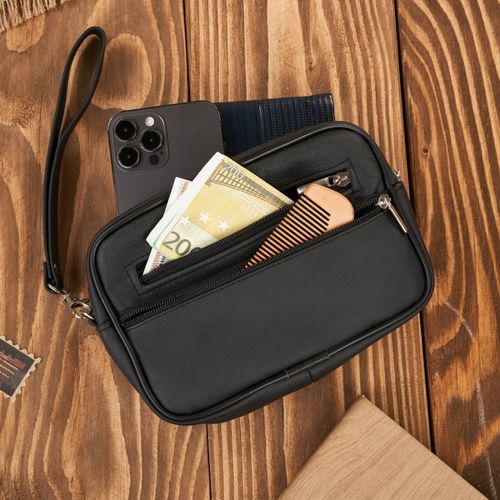 saszetka męska skórzana do ręki czarna pojemna klasyczna abruzzo abr-29 na Arena.pl