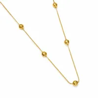 ZŁOTY NASZYJNIK Z KULECZKAMI ŁAŃCUSZEK KULKI MODNY CHOKER MŁODZIEŻOWY