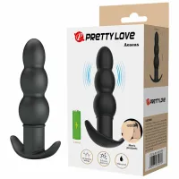 pretty love aeaeas - silikonowy wibrujący korek analny, 10 trybow, czarny