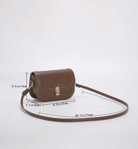 TOREBKA DAMSKA BRĄZOWA CIEMNA SKÓRZANA NA RAMIĘ LISTONOSZKA PASEK EKO D08 na Arena.pl