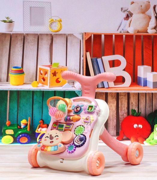 Chodzik Pchacz Stolik Edukcyjny Panel Pianinko 5w1 Różowy zdjęcie 13