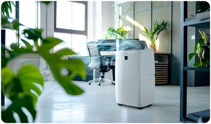 Klimatyzator przenośny z funkcją grzania 4kW OSUSZACZ 34l/24h WiFi BD-581 zdjęcie 14