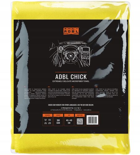 ADBL Chick Delikatna Mikrofibra do Lakieru Kokpitu Plastików 40x40cm 300gsm na Arena.pl