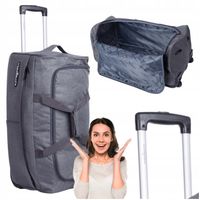 PODRÓŻNA TORBA NA KÓŁKACH Z UCHWYTEM TURYSTYCZNA DUŻA POJEMNA 55L 66x31x30