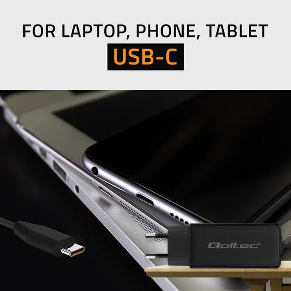 Qoltec Ładowarka GaN 65W USB-C PD Fast Charge zdjęcie 8