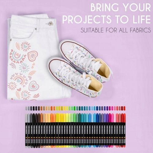 ZENACOLOR 32x Markery do tekstyliów Pisaki do Ubrań Tkanin Trwałe Flamastry na Arena.pl
