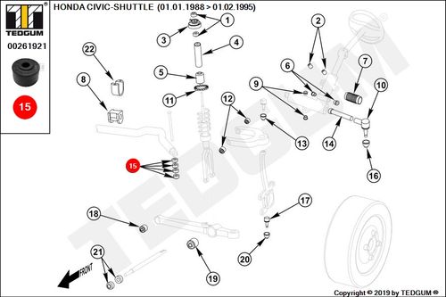 CIVIC SHUTTLE TULEJA ŁĄCZNIKA STAB PRZÓD GÓRA na Arena.pl