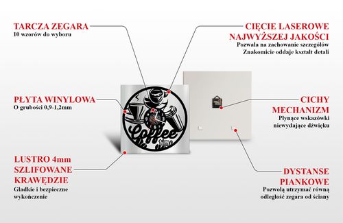 Zegar Ścienny z płyty winylowej na lustrze TRIATHLON 48 wzorów 30x30 cm na Arena.pl