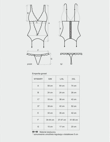 OBSESSIVE SEKSOWNY GORSET I STRINGI EMPERITA S/M na Arena.pl
