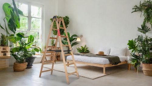 Drabina drewniana 2x7 malarska dwustronna rozstawna rozkładana BAULICH na Arena.pl